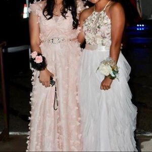 Prom dress size 1/2 embroidered halter top floral